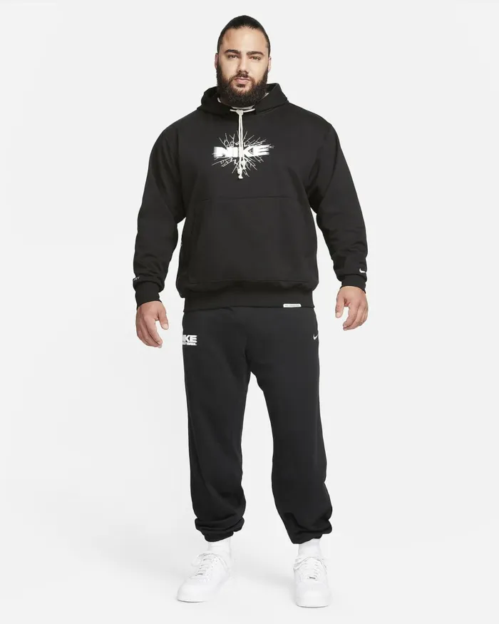 Men Nike Hoodies And Sweatshirts DriFIT Standard Issue Blackwhite
