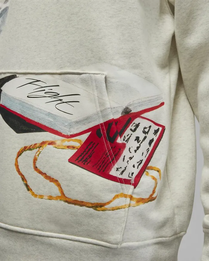 Men Nike Hoodies And Sweatshirts Jordan Artist Series By Jacob Rochester Oatmeal Heathersailuniversity Red