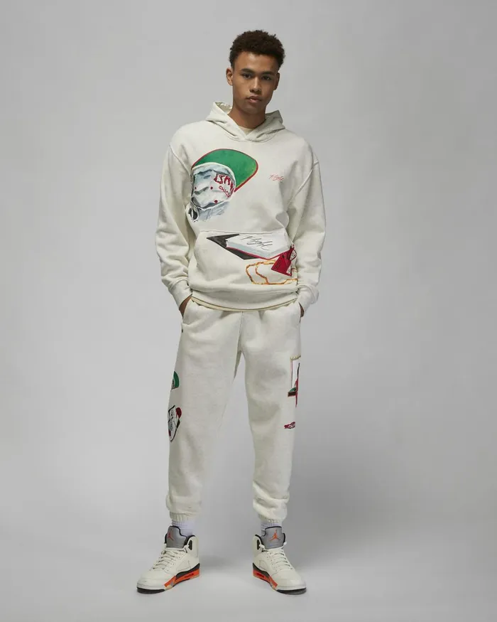 Men Nike Hoodies And Sweatshirts Jordan Artist Series By Jacob Rochester Oatmeal Heathersailuniversity Red
