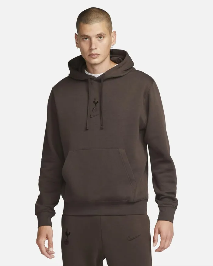 Men Nike Hoodies And Sweatshirts Tottenham Hotspur Club Third Dark Chocolatedark Chocolate