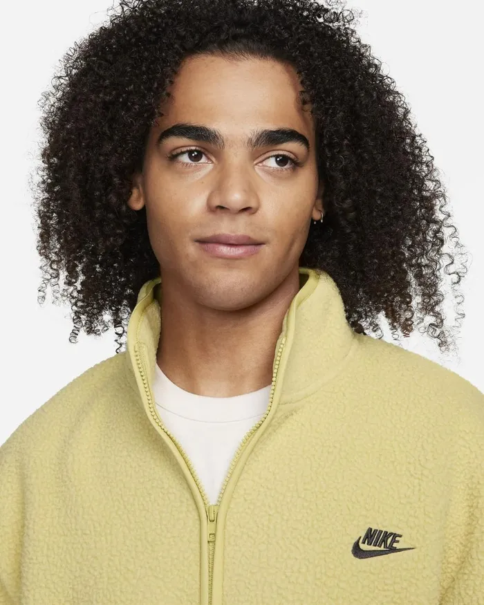 Men Nike Jackets Club Fleece Buff Goldblack