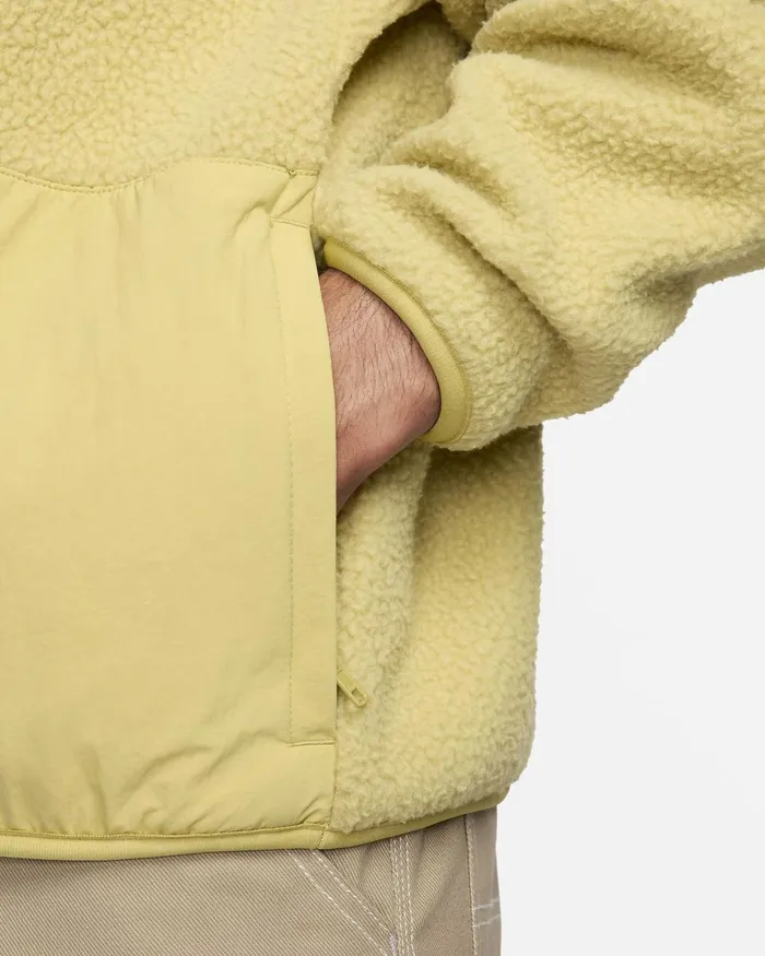 Men Nike Jackets Club Fleece Buff Goldblack