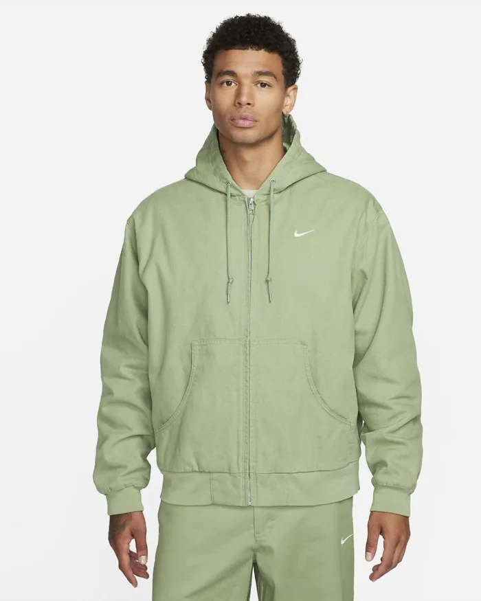 Men Nike Jackets Life Oil Greengold Suedewhite