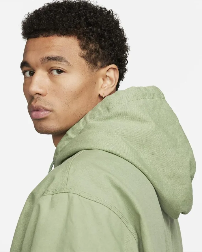 Men Nike Jackets Life Oil Greengold Suedewhite