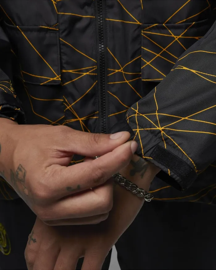 Men Nike Jackets Paris SaintGermain Blacktour Yellow