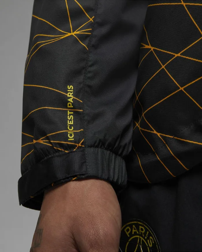 Men Nike Jackets Paris SaintGermain Blacktour Yellow