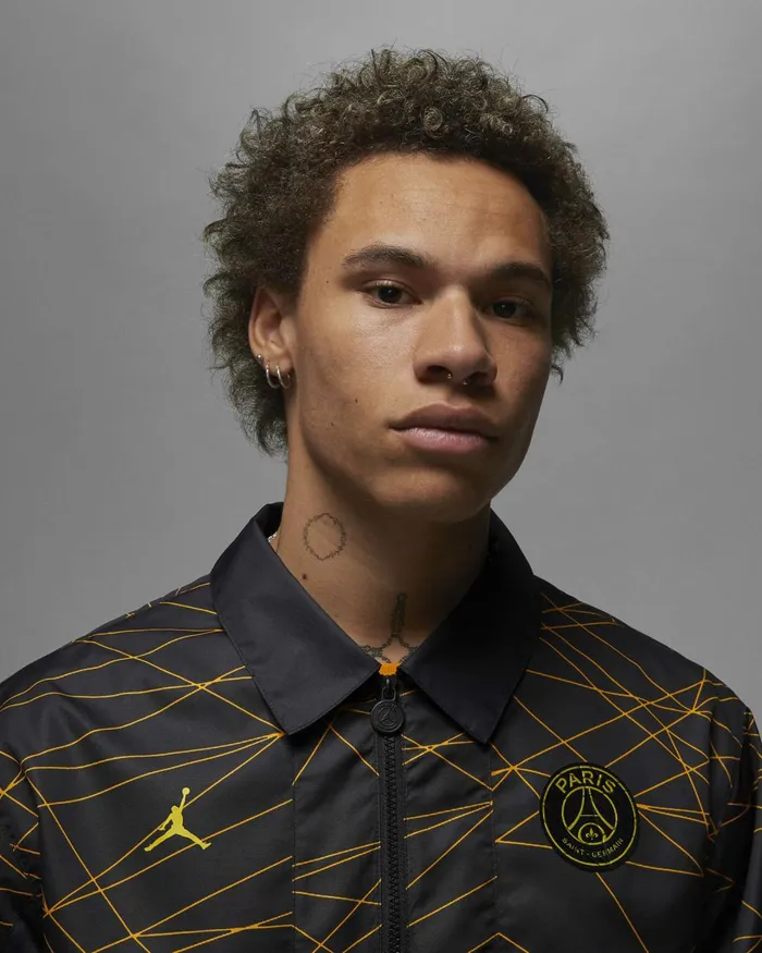 Men Nike Jackets Paris SaintGermain Blacktour Yellow