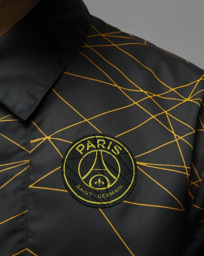 Men Nike Jackets Paris SaintGermain Blacktour Yellow