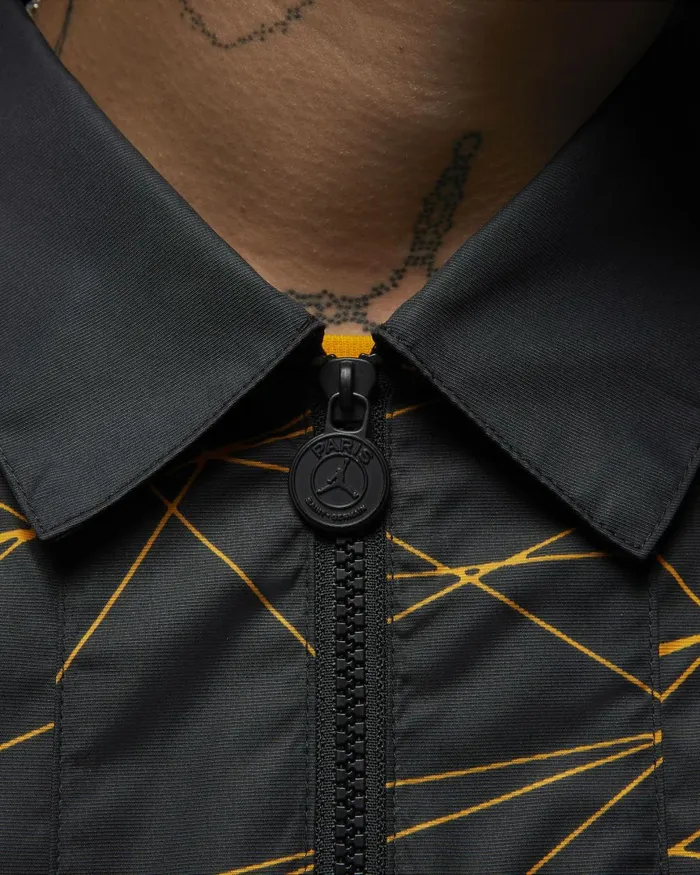 Men Nike Jackets Paris SaintGermain Blacktour Yellow