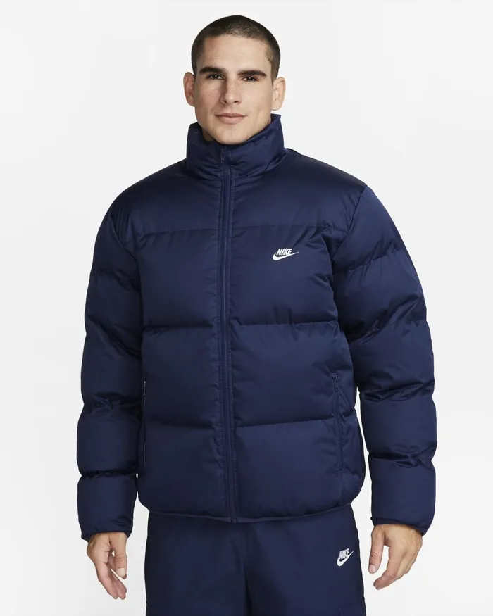 Men Nike Jackets Sportswear Club Midnight Navywhite