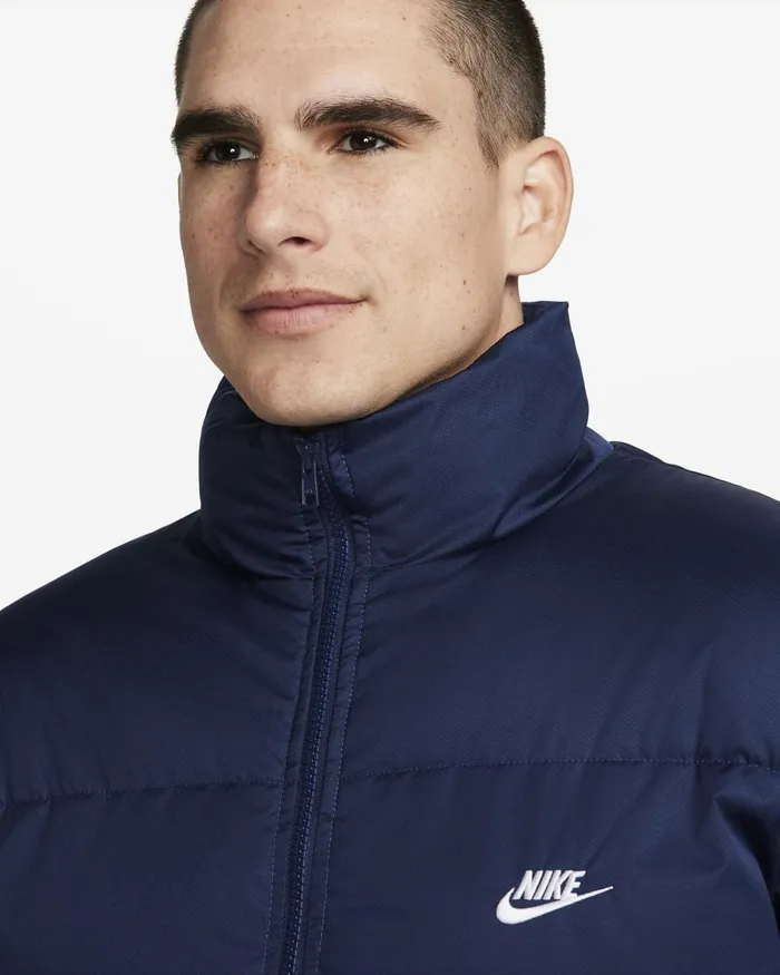 Men Nike Jackets Sportswear Club Midnight Navywhite