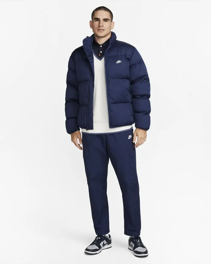 Men Nike Jackets Sportswear Club Midnight Navywhite