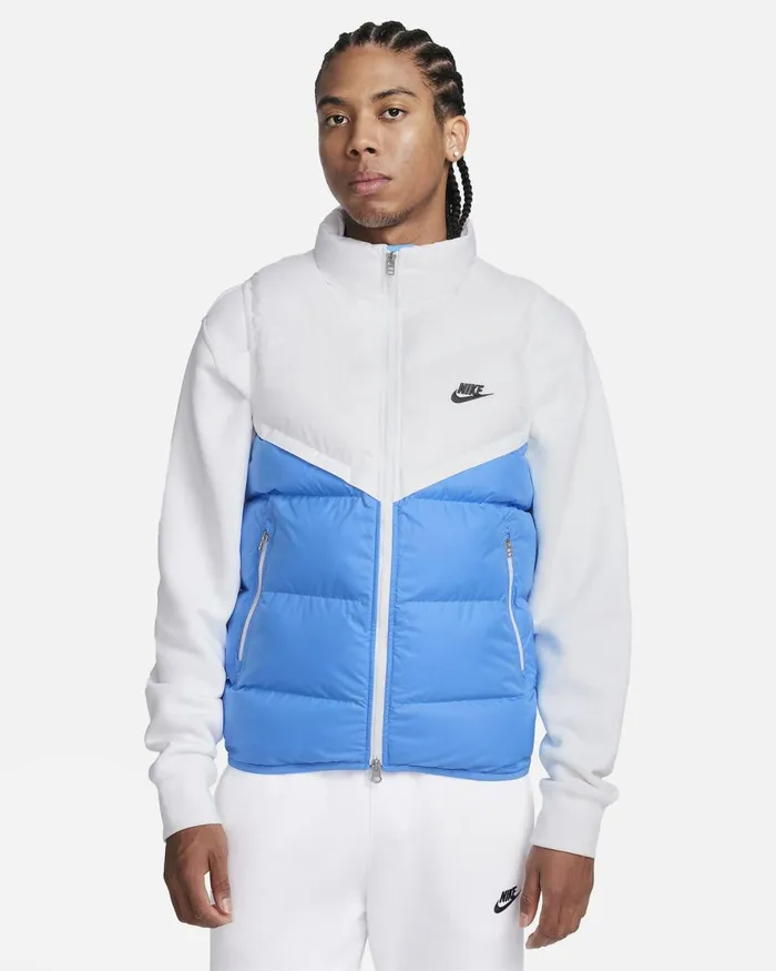 Men Nike Jackets StormFIT Windrunner Whitephoto Blueblack