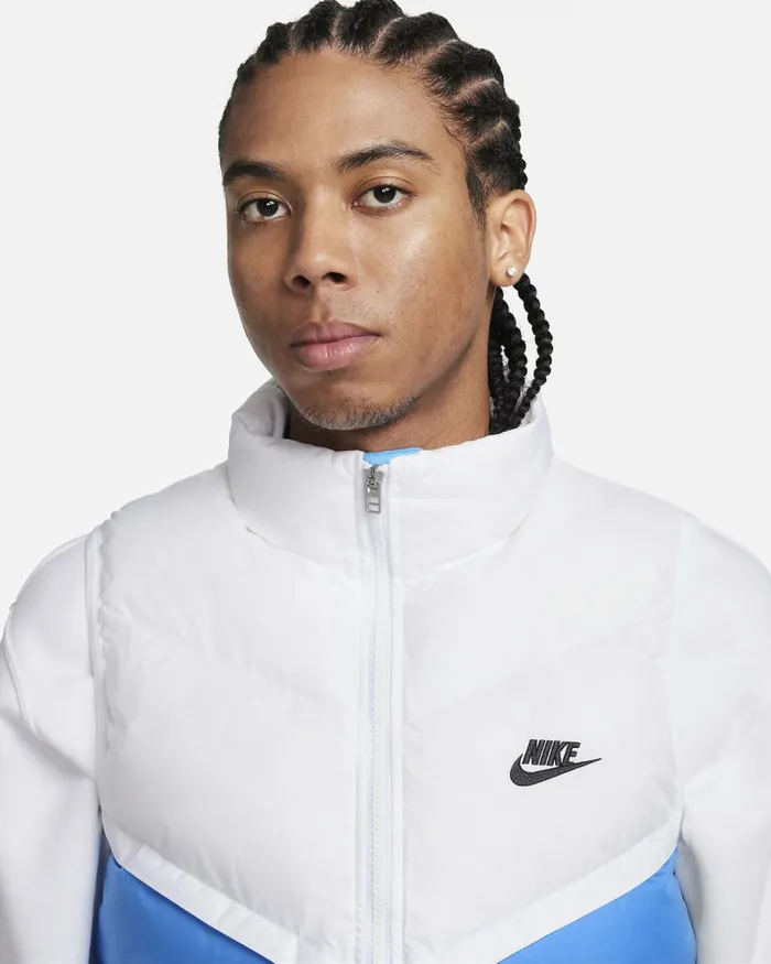 Men Nike Jackets StormFIT Windrunner Whitephoto Blueblack