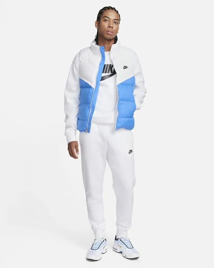 Men Nike Jackets StormFIT Windrunner Whitephoto Blueblack
