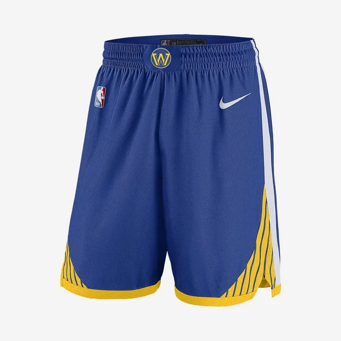Men Nike Shorts Golden State Warriors Icon Edition Rush Bluewhiteamarillowhite