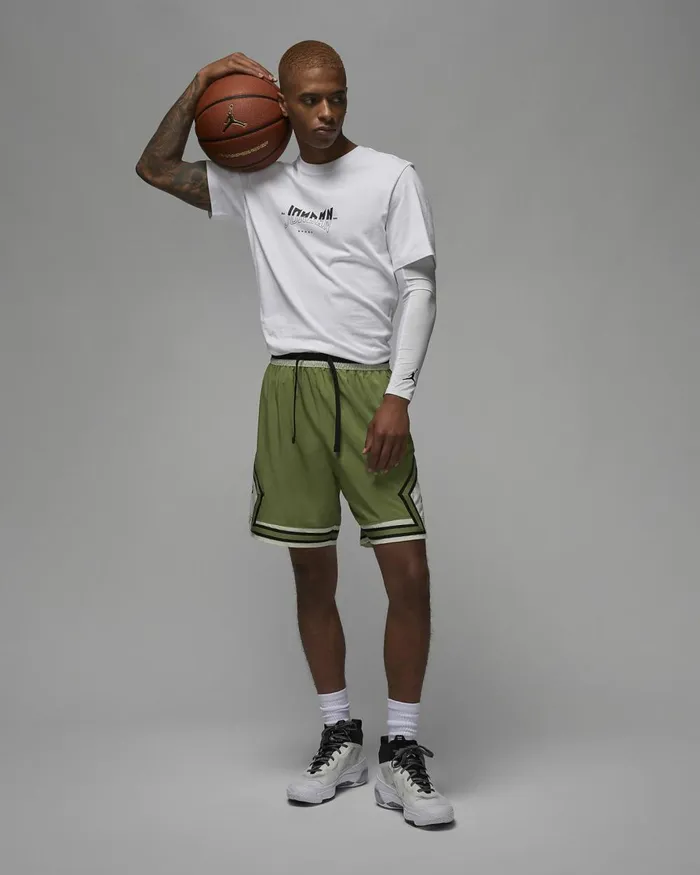 Men Nike Shorts Jordan DriFIT Sport Sky J Light Olivesea Glassblackblack