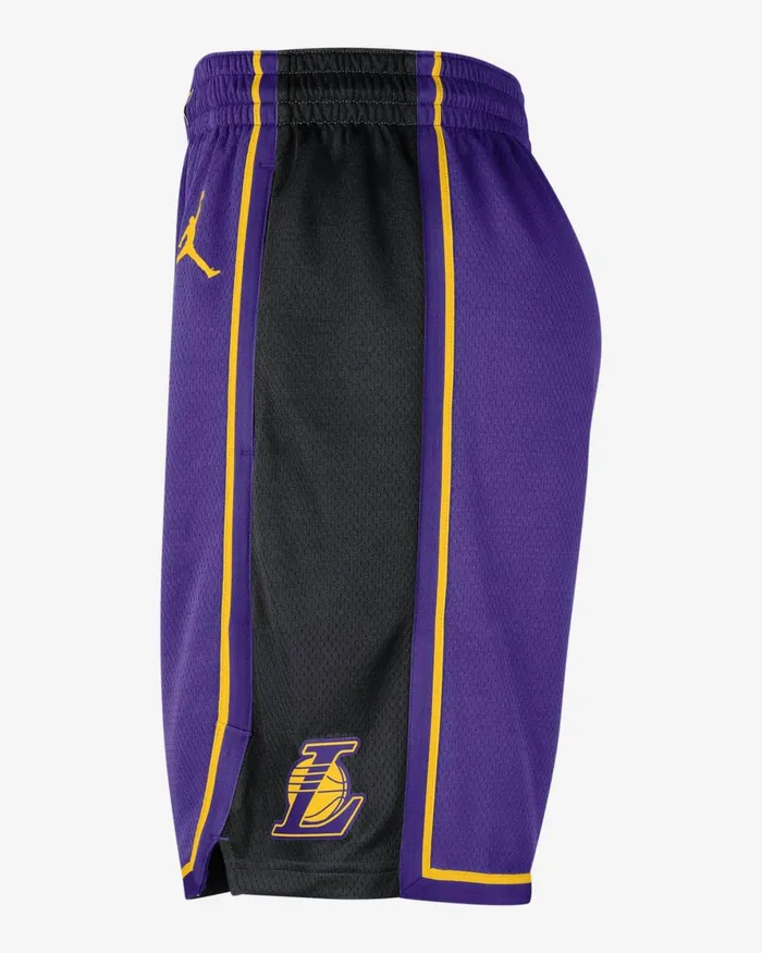 Men Nike Shorts Los Angeles Lakers Statement Edition Field Purpleamarillo