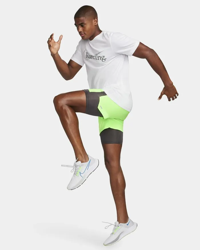Men Nike Shorts Stride Lime Blastmedium Ashmedium Ash