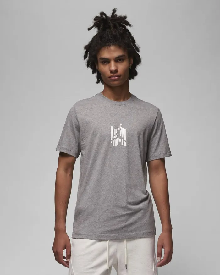 Men Nike Tops And TShirts Jordan Brand Carbon Heatherwhite