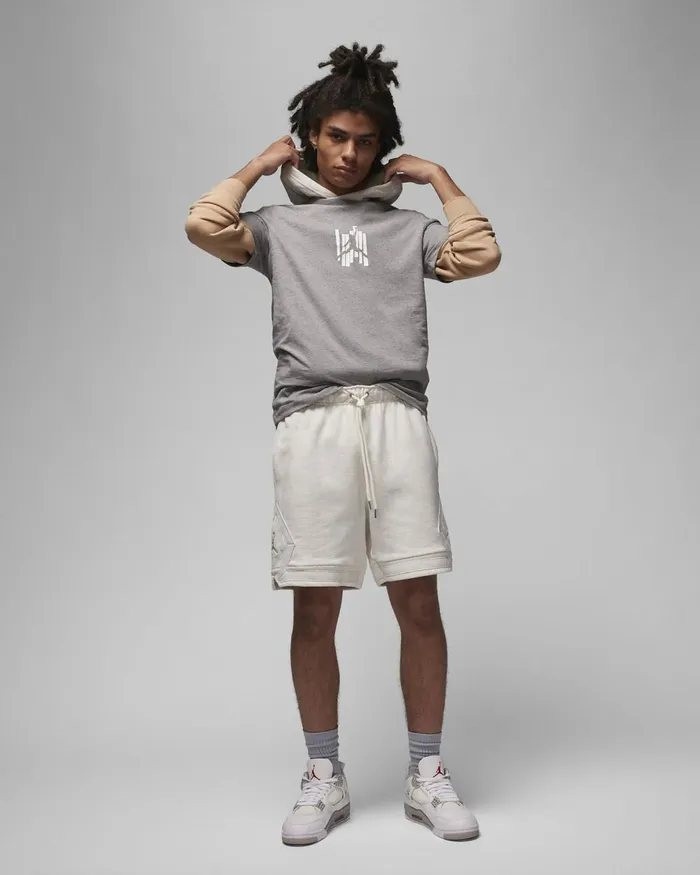 Men Nike Tops And TShirts Jordan Brand Carbon Heatherwhite