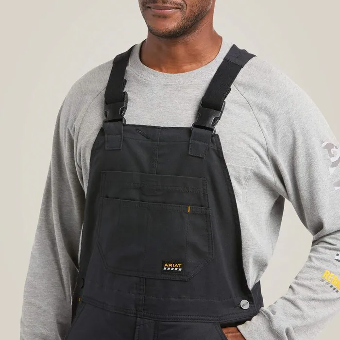 Men Pants and Shorts Ariat Rebar DuraCanvas Stretch Insulated Bib Black