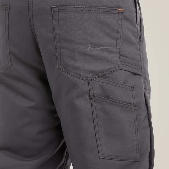 Men Pants and Shorts Ariat Rebar DuraCanvas Stretch Insulated Bib Rebar Gray