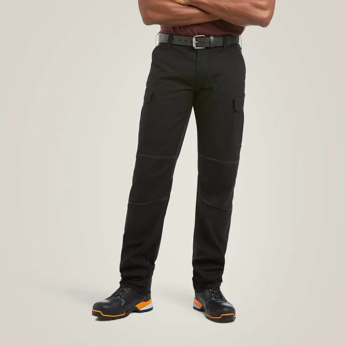 Men Pants and Shorts Ariat Rebar M5 Straight DuraStretch Ripstop Cargo Straight Pant Black