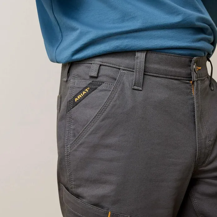 Men Pants and Shorts Ariat Rebar M5 Straight Made Tough Knee Guardian Straight Rebar Grey