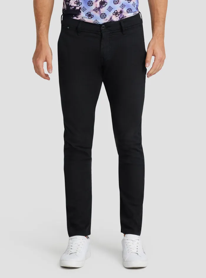 Men Pants and Shorts GUESS Black Daniel Slim Chino Pants