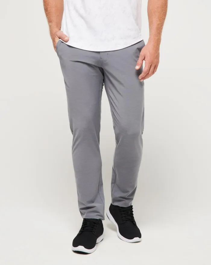 Men Pants TravisMathew OPEN TO CLOSE TECH CHINO PANT Heather Quiet Shade