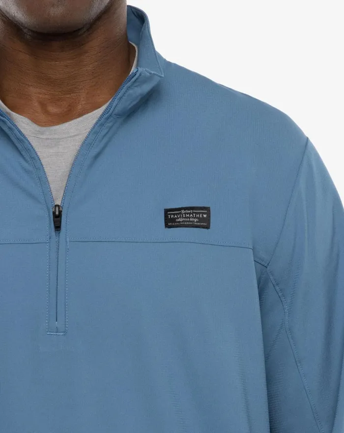 Men Quarter Zips TravisMathew WANDERLUST QUARTER ZIP Copen Blue