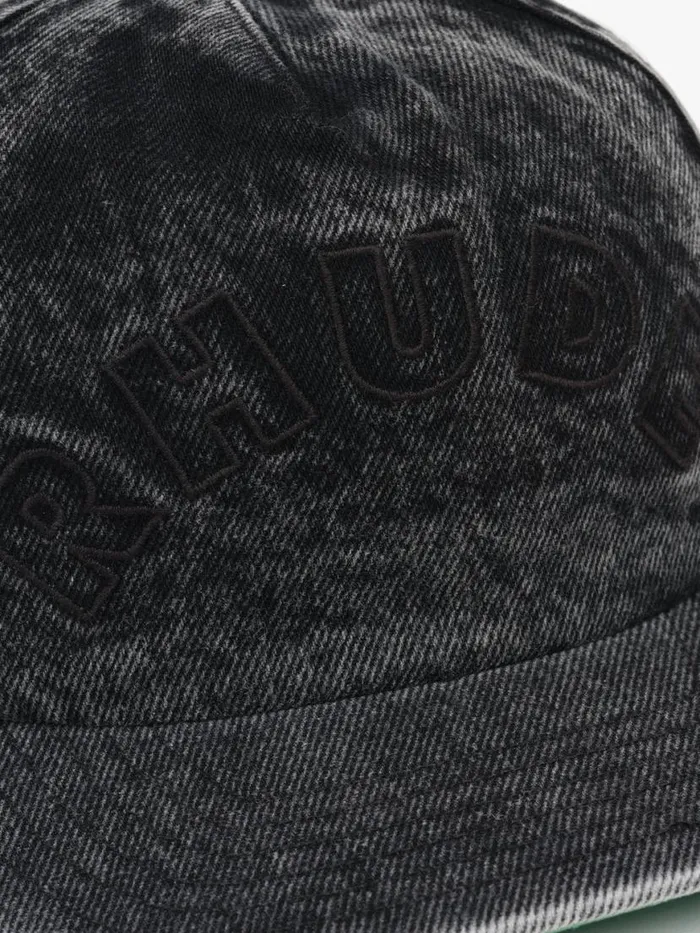 Men Rhude Hats DENIM ARC LOGO HAT Black