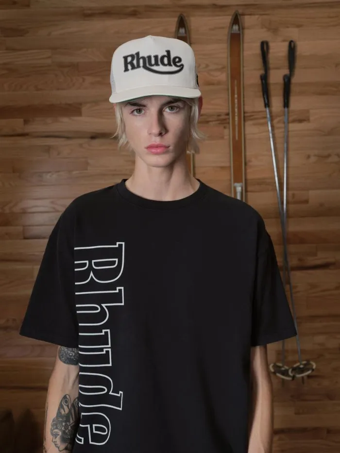 Men Rhude Hats SKI TRUCKER HAT Whiteblack
