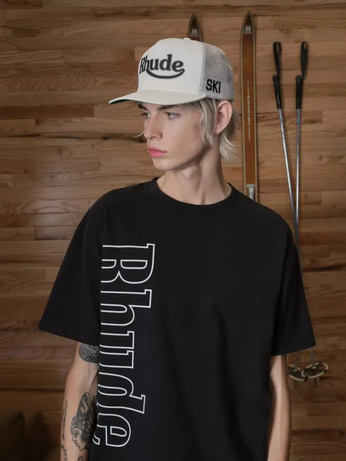 Men Rhude Hats SKI TRUCKER HAT Whiteblack