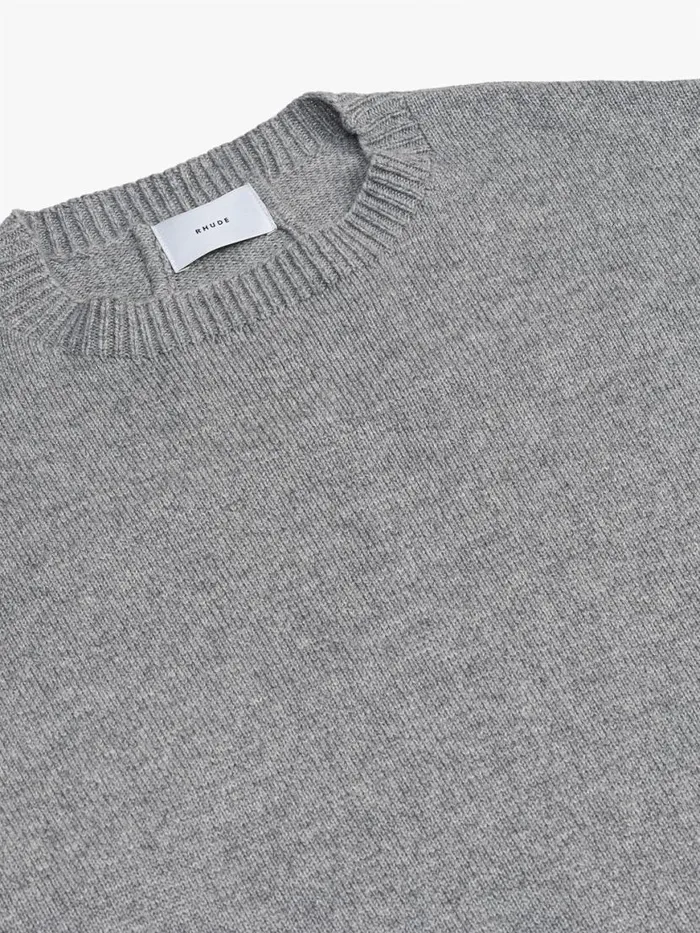Men Rhude Luxe Knitwear CASHMERE KNIT CORE CREWNECK Grey