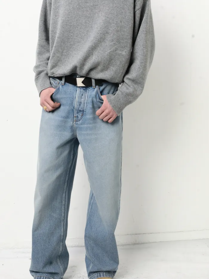 Men Rhude Luxe Knitwear CASHMERE KNIT CORE CREWNECK Grey