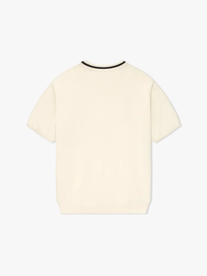 Men Rhude Luxe Knitwear LOGO KNIT TEE Ivoryblack