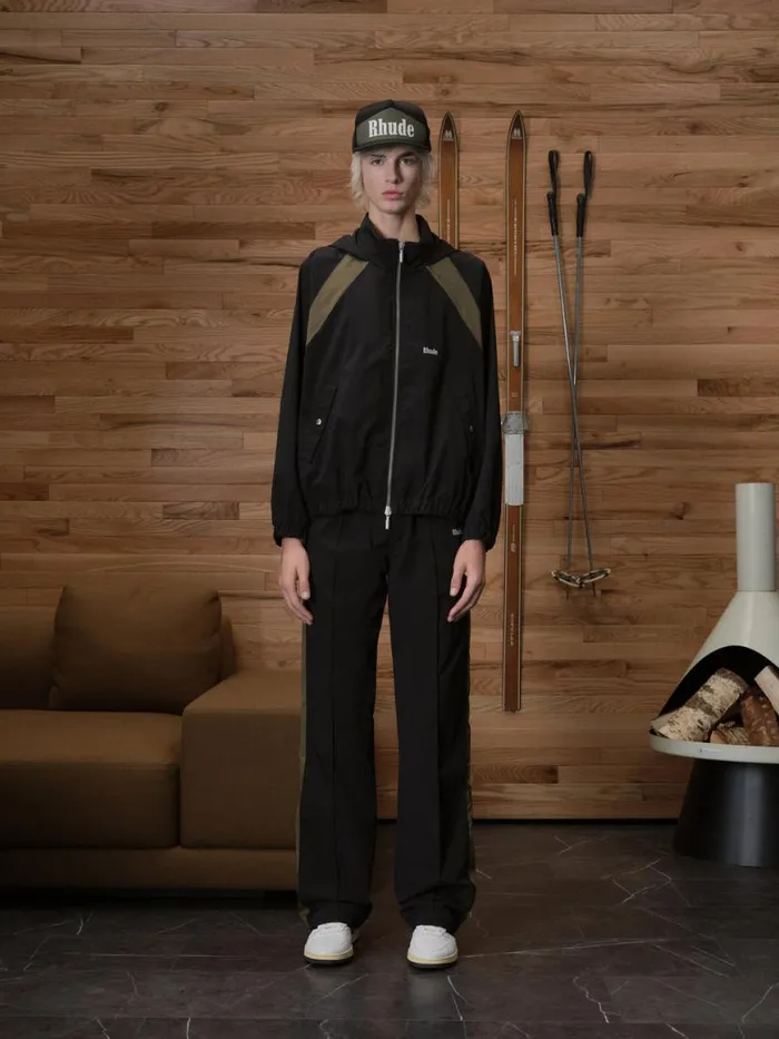 Men Rhude Outerwear AERIAL TRACK JACKET Blackolive