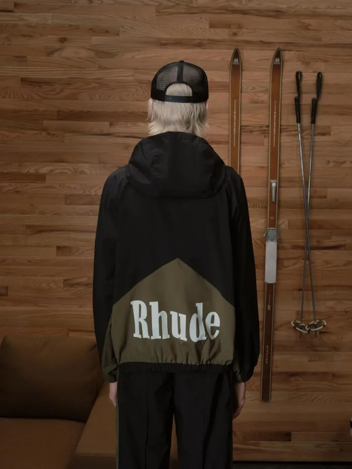 Men Rhude Outerwear AERIAL TRACK JACKET Blackolive