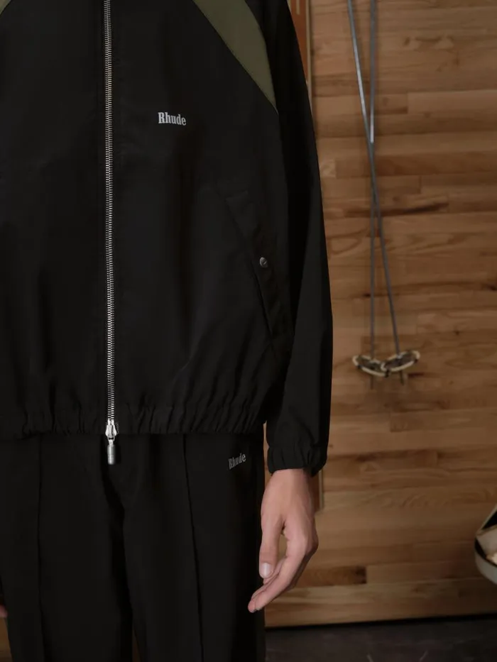 Men Rhude Outerwear AERIAL TRACK JACKET Blackolive
