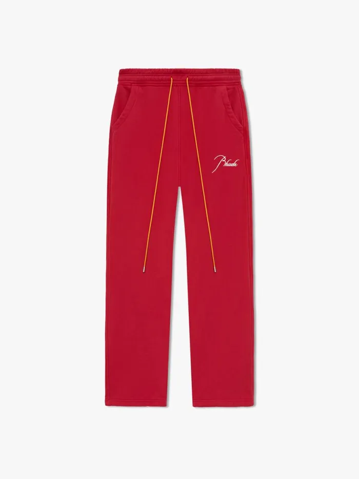 Men Rhude Pants CLASSIC SWEATPANT Vtg Red