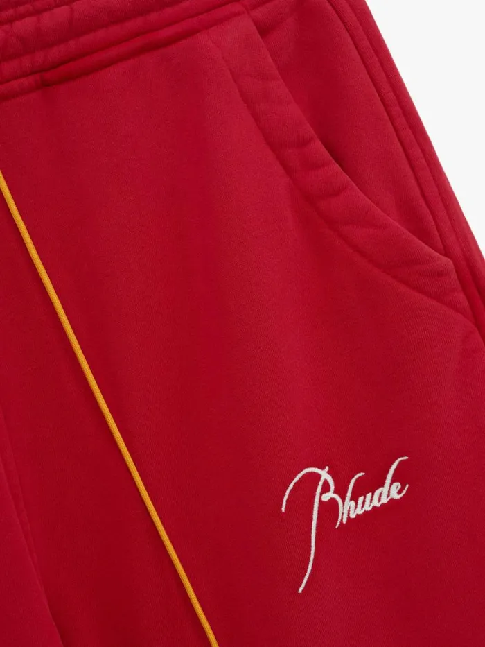 Men Rhude Pants CLASSIC SWEATPANT Vtg Red