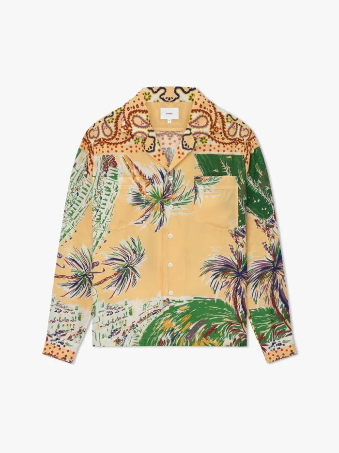 Men Rhude Shirts PALMINA SILK LS SHIRT Multi