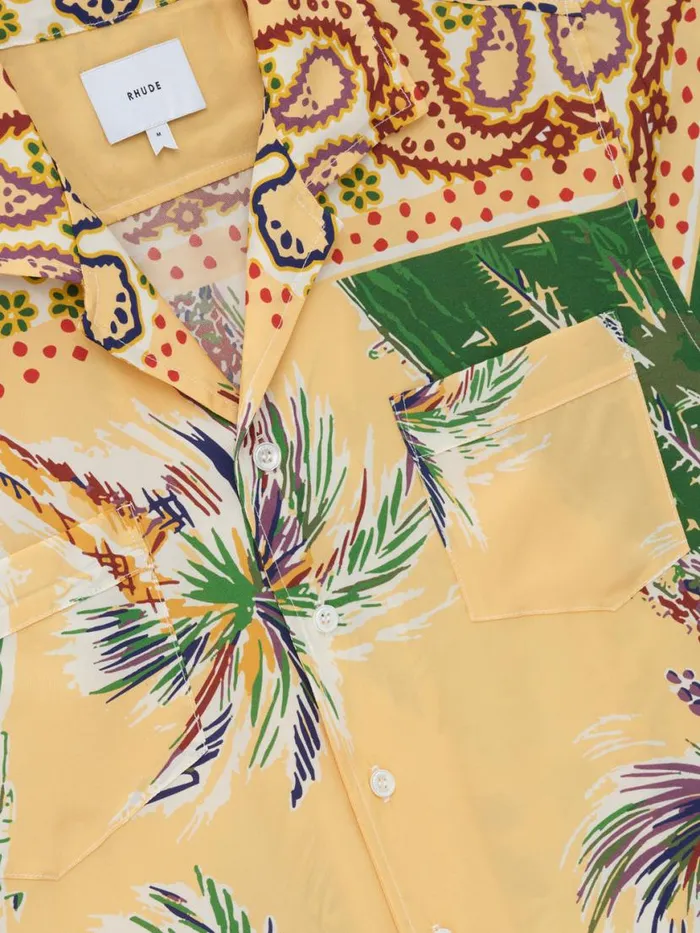 Men Rhude Shirts PALMINA SILK LS SHIRT Multi