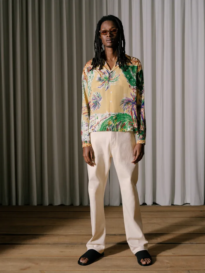 Men Rhude Shirts PALMINA SILK LS SHIRT Multi