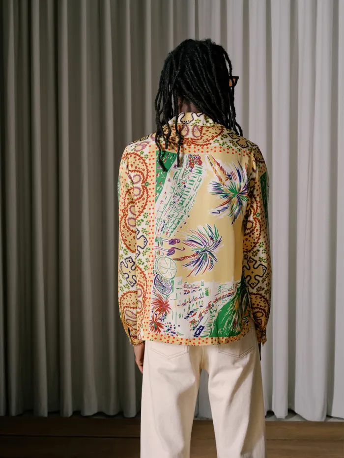 Men Rhude Shirts PALMINA SILK LS SHIRT Multi