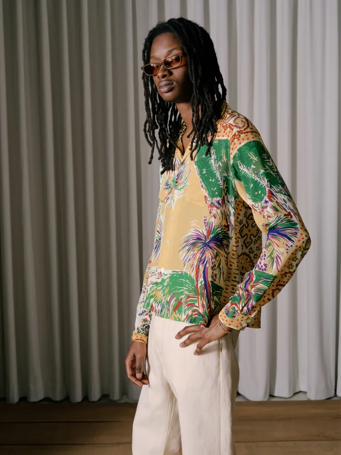 Men Rhude Shirts PALMINA SILK LS SHIRT Multi
