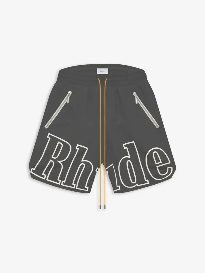 Men Rhude Shorts RH LOGO SHORTS Dark Greywhite