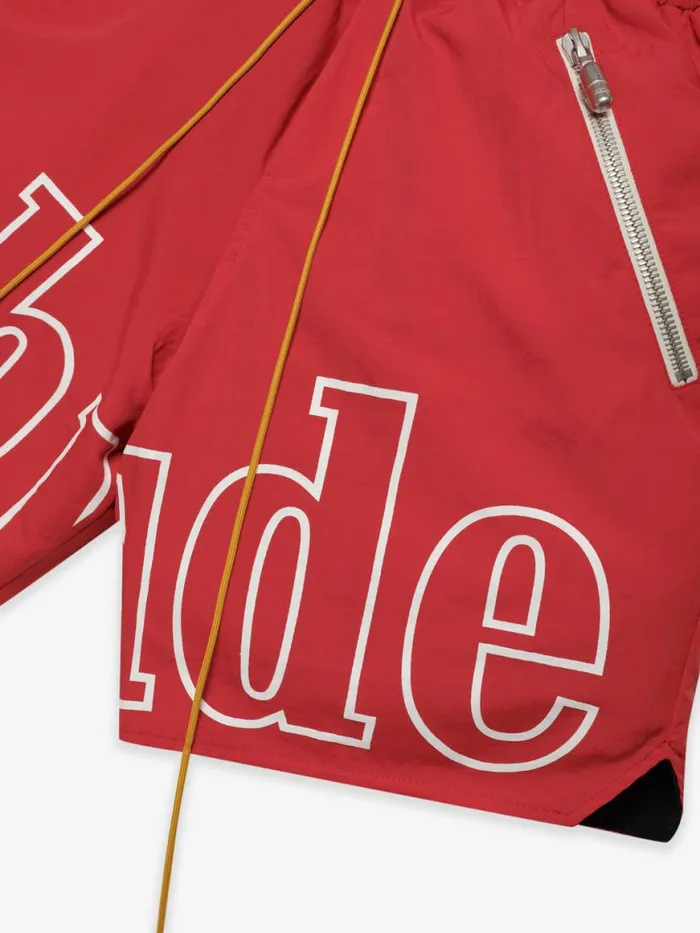 Men Rhude Shorts RH LOGO SHORTS Redwhite